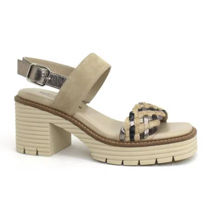 Softwaves Women's Blair Heel Sandal In Sand Multi In Black