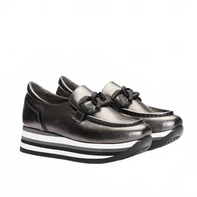Softwaves Women's Cala Platform Shoes In Pewter/black In Multi