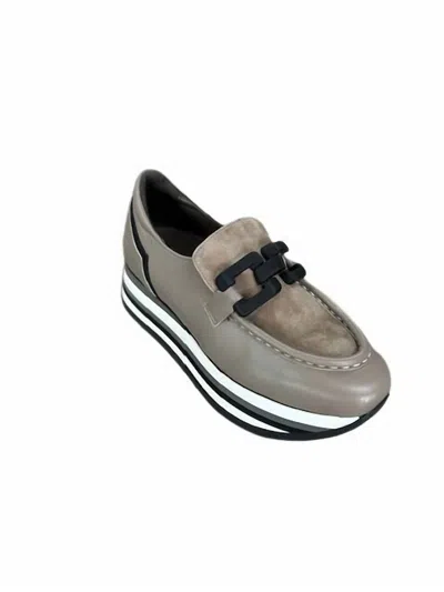 Softwaves Women's Cathy Platform Loafers In Taupe Black In Gray