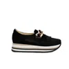 Softwaves Women's Chloe Slip-on Wedge Sneaker In Velour Black In Multi