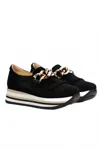 Softwaves Women's Cloe Velour Sneaker In Black