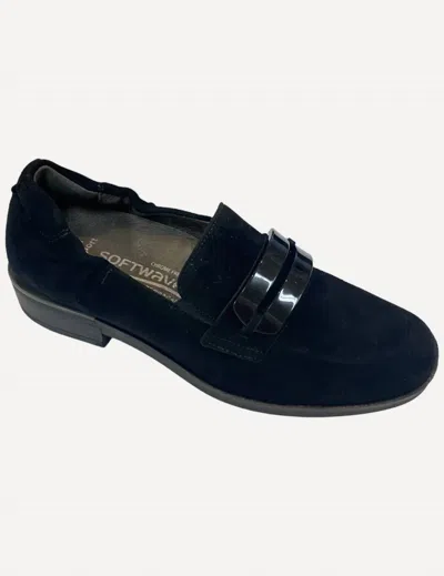 Softwaves Women's Gill Loafer In Black Suede In Blue