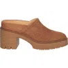 Softwaves Women's Mansi Slip On Clog Mule In Cognac Suede