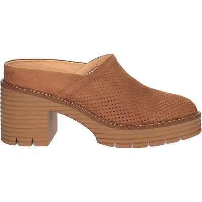 Softwaves Women's Mansi Slip On Clog Mule In Cognac Suede