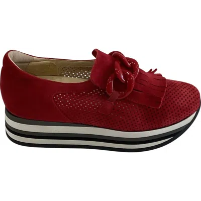 Softwaves Women's Platform Slip-on Sneakers In Ferrari Red