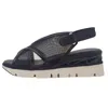 Softwaves Women's Ria Slingback Wedge Sandals In Black In Black