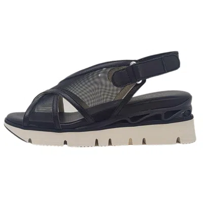 Softwaves Women's Ria Slingback Wedge Sandals In Black In Gray