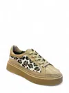 Softwaves Women's Tania Sneaker In Camel And Leopard In Multi