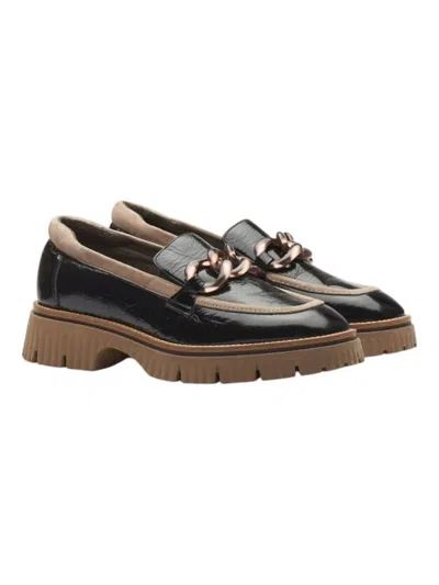 Softwaves Women's Valene Chunky Loafer In Black/taupe In Multi