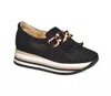 Softwaves Women's Wedge Cadie Sneakers In Black In Black