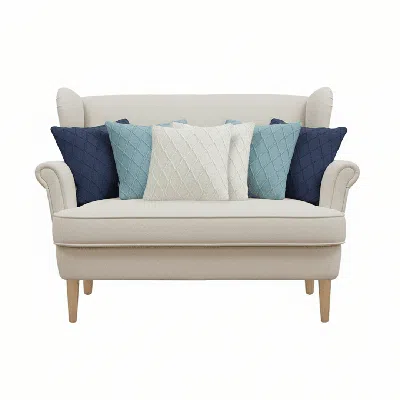 Soga 6pc 45cm Pillow Covers Set - 2 Cream, 2 Navy Blue & 2 Sky Blue Diamond Knit Covers