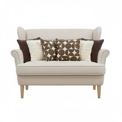 Soga 6pc Decorative Pillowcase Set - Chocolate Brown Knit, Cream Pom-pom & Retro Geometric Covers