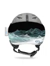 Soggle Digital Mountain-print Helmet Visor Cape In Gray
