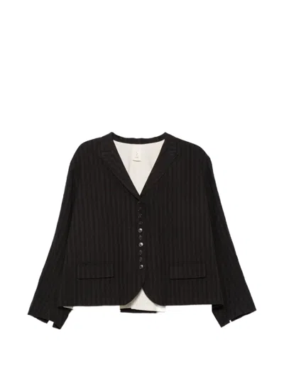 Soh Check-pattern Button-down Blazer In Brown