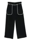 Soh Contrasting-trim Trousers In Blue