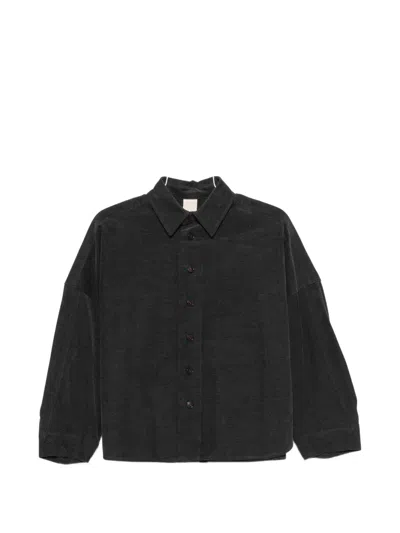 Soh Corduroy-effect Long-sleeve Shirt In Black