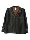 Soh Piped-detail Buttoned Shirt In Black