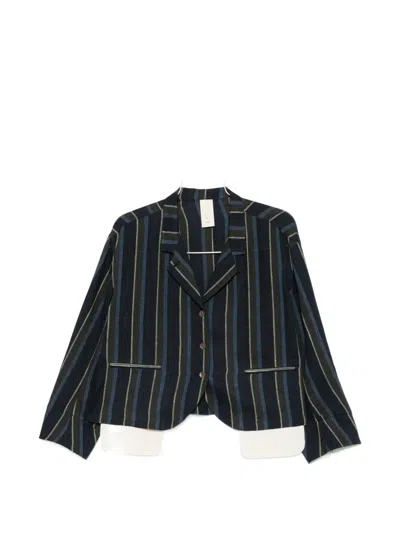 Soh Vertical-stripe Jacket In Blue
