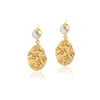 Sohavi Women's 22ct Gold Vermeil Ancient Coin & Pearl Earrings