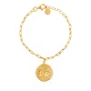 Sohavi Women's 22ct Gold Vermeil Ram Siya Coin Bracelet
