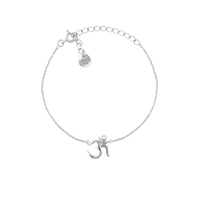 Sohavi Women's Dainty Om Silver Bracelet