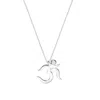 Sohavi Women's Dainty Silver Om Necklace With Cubic Zirconia