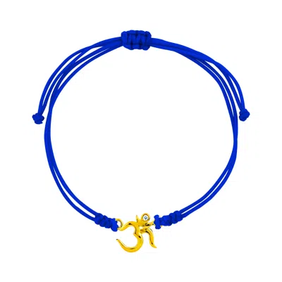 Sohavi Women's Gold / Blue Om Friendship Bracelet