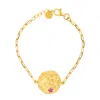 Sohavi Women's Gold Gratitude Coin Bracelet