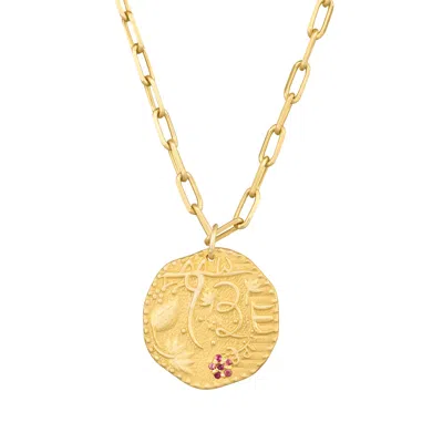 Sohavi Women's Gold Gratitude Coin Necklace