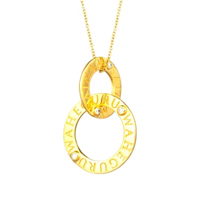 Sohavi Women's Gold Infinity Necklace With Satnam Waheguru Mantra