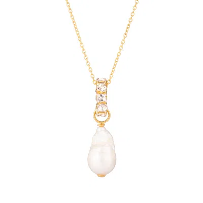 Sohavi Women's Gold Salt & Pepper Diamonds With Baroque Pearl Necklace