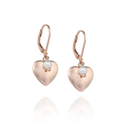 Sohavi Women's Heart Of Rose Gold Earrings