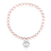 Sohavi Women's Silver / Pink / Purple Grace Bracelet With Baby Pink Pearls