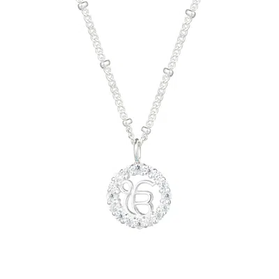 Sohavi Women's White Circle Of Light Necklace With Cubic Zirconia