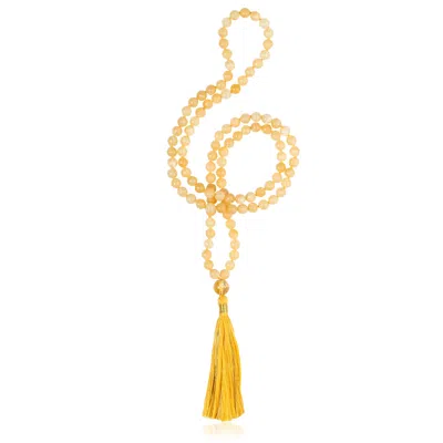Sohavi Women's Yellow / Orange Prosperity Mala Necklace