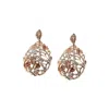Sohi Abstract Leaf Drop Earrings In Brown