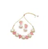Sohi Abstract-stone Jewellery Set In Pink