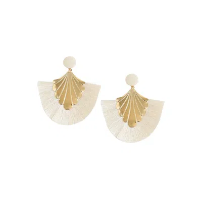 Sohi Aloha Drop Earrings In White