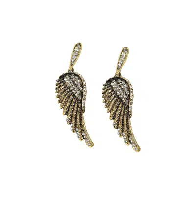 Sohi Angel Wing Drop Earrings In Gold