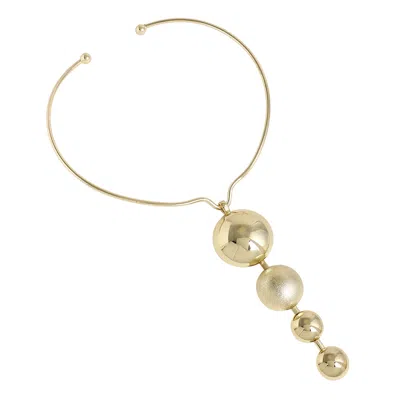 Sohi Balldrop Statement Necklace In Gold