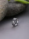 Sohi Black Band Rings For Women In Silver
