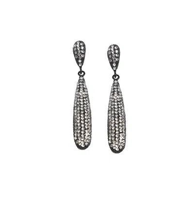Sohi Bling Almond Drop Earrings In Silver