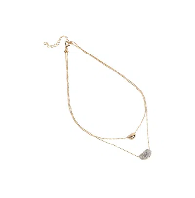 Sohi Bling Bean Multi-layer Necklace In Gold