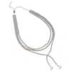 Sohi Bling Multi-layer Necklace In Silver