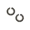 Sohi Cascading Crystals Hoop Earrring In Black