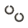 Sohi Cascading Crystals Hoop Earrring In Black