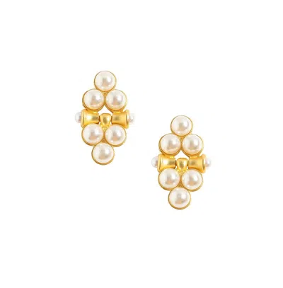 Sohi Casual Drop Earrings In White