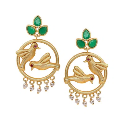 Sohi Circular-birds Drop Earrings