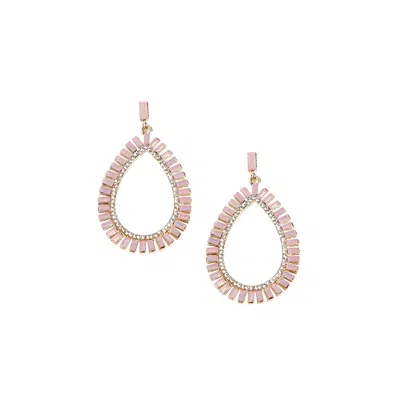 Sohi Circular Teardrop Earrings In Pink