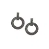 Sohi Clustered Hollow Circular Drop Earrings In Silver